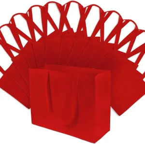 16x6x12 Large Red Sewn Reusable Fabric Bags