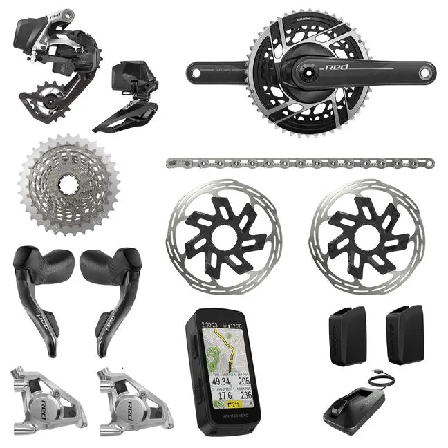 2024 SRAM Red AXS E1 Complete Groupset Including Hammerhead GPS