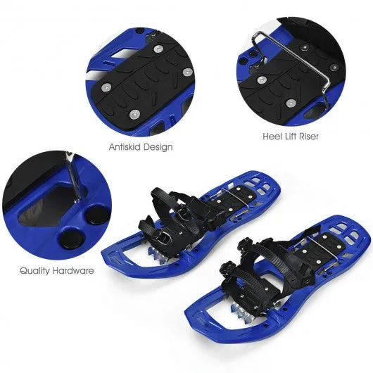 22 inch Lightweight All Terrain Snowshoes with Bag Anti-Slip-Blue