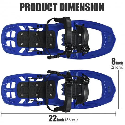 22 inch Lightweight All Terrain Snowshoes with Bag Anti-Slip-Blue