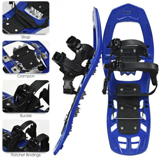 22 inch Lightweight All Terrain Snowshoes with Bag Anti-Slip-Blue