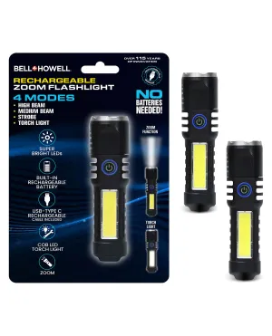 Bell Howell Rechargeable Flashlight with Zoom Function