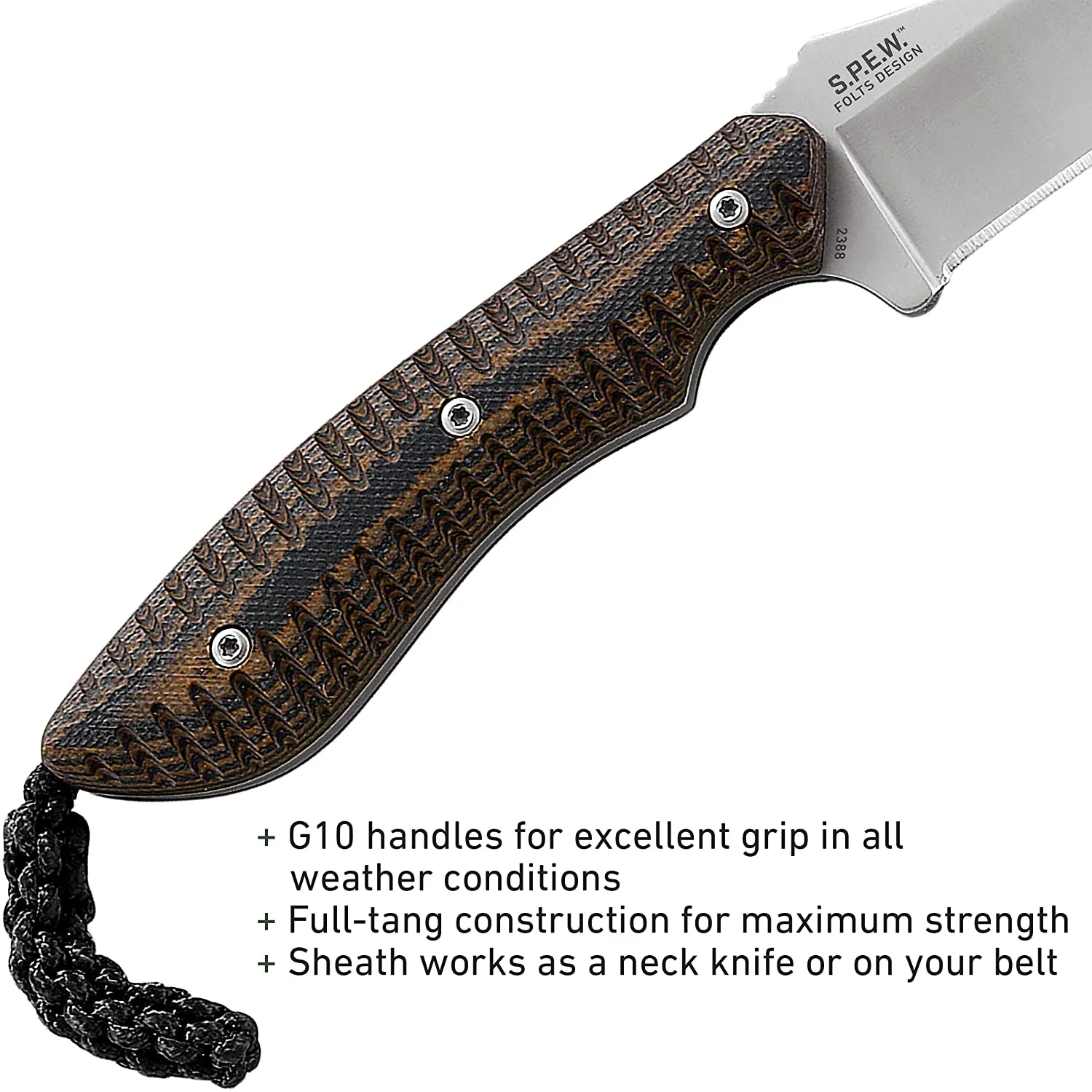 CRKT S.P.E.W. EDC Fixed Blade Knife with Sheath