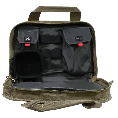 Double Compact Pistol Case - Green-Khaki