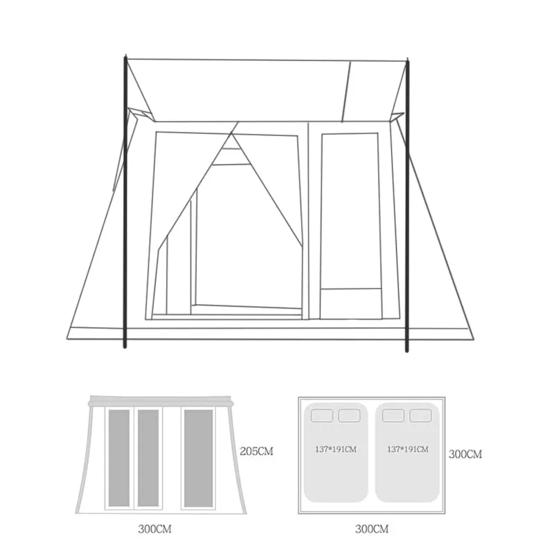 Double Pole Support Pop-up Tent