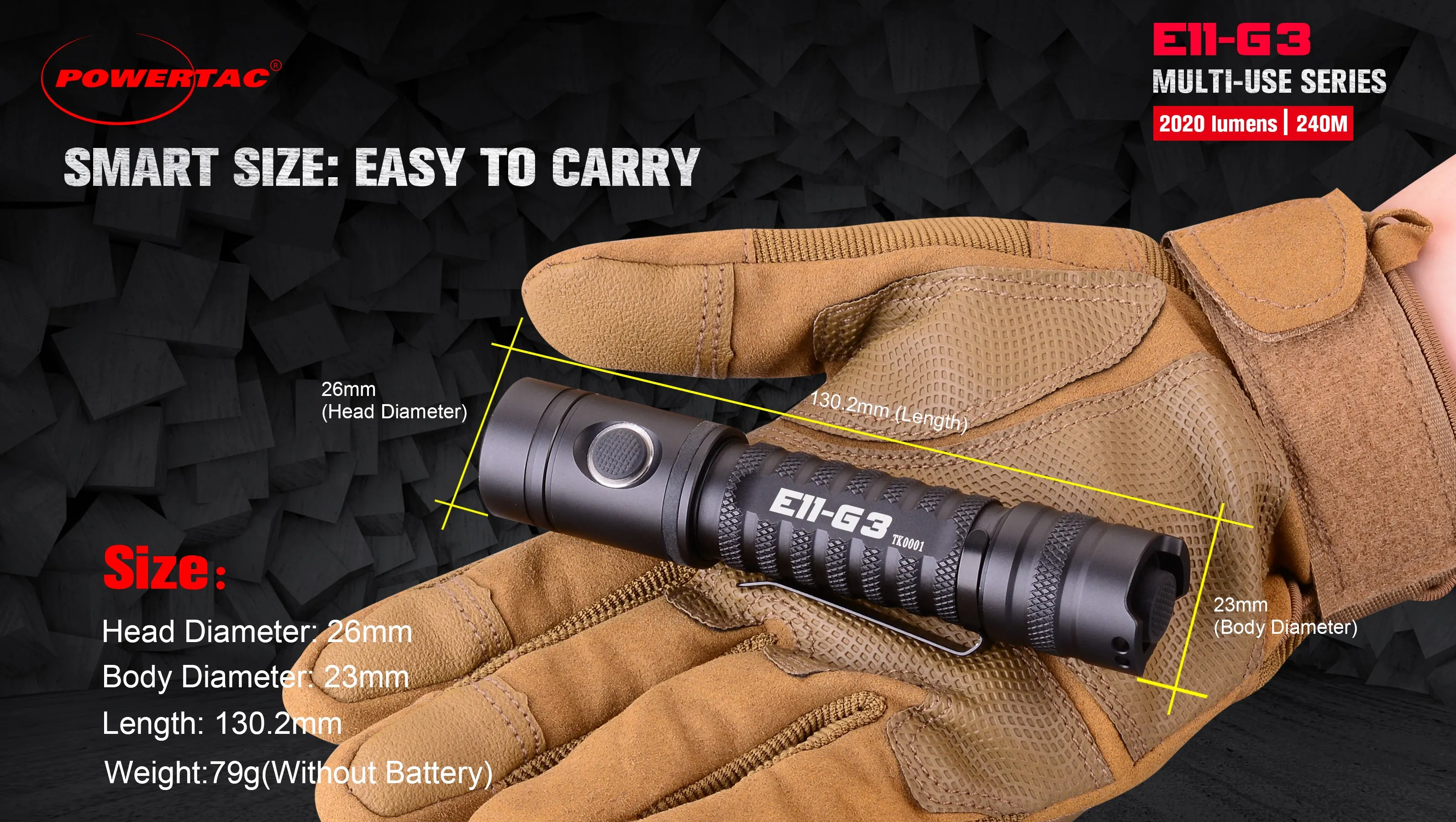 E11-Gen3 2020 Lumen Rechargeable EDC Flashlight-New Product