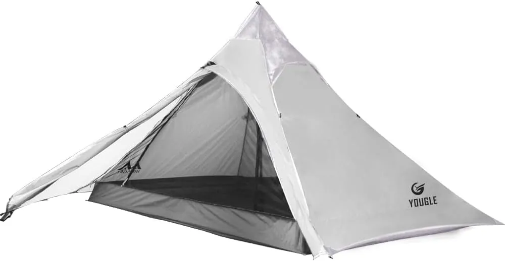 essential 2-3 Person Camping Teepee Tent 4 Season Rainproof & Wind-Proof Pyramid Tents for Camping, Hiking, Backpacking, Family, Instant Setup