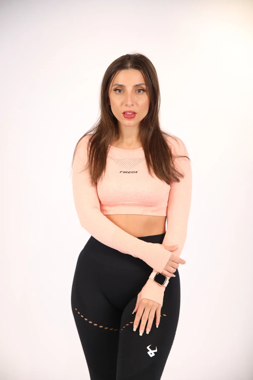 Fireox Crop top long Sleeve, Pink