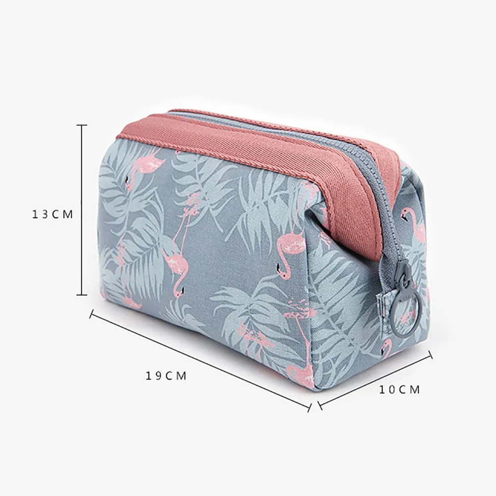 Flamingo Cosmetic Bag, Make Up Bag, Water-Resistant Zipper Large Travel Makeup Organizer, Toiletry Pouch for Women, Portable Travel Makeup Bag for Girls (Flamingo)