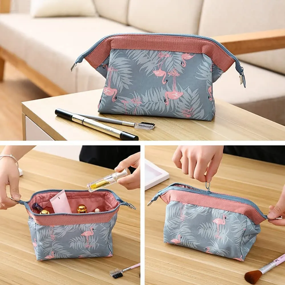 Flamingo Cosmetic Bag, Make Up Bag, Water-Resistant Zipper Large Travel Makeup Organizer, Toiletry Pouch for Women, Portable Travel Makeup Bag for Girls (Flamingo)