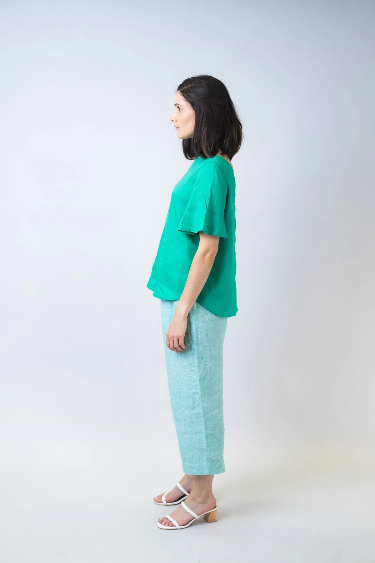 GA242 Maya Pants in Green Houndstooth