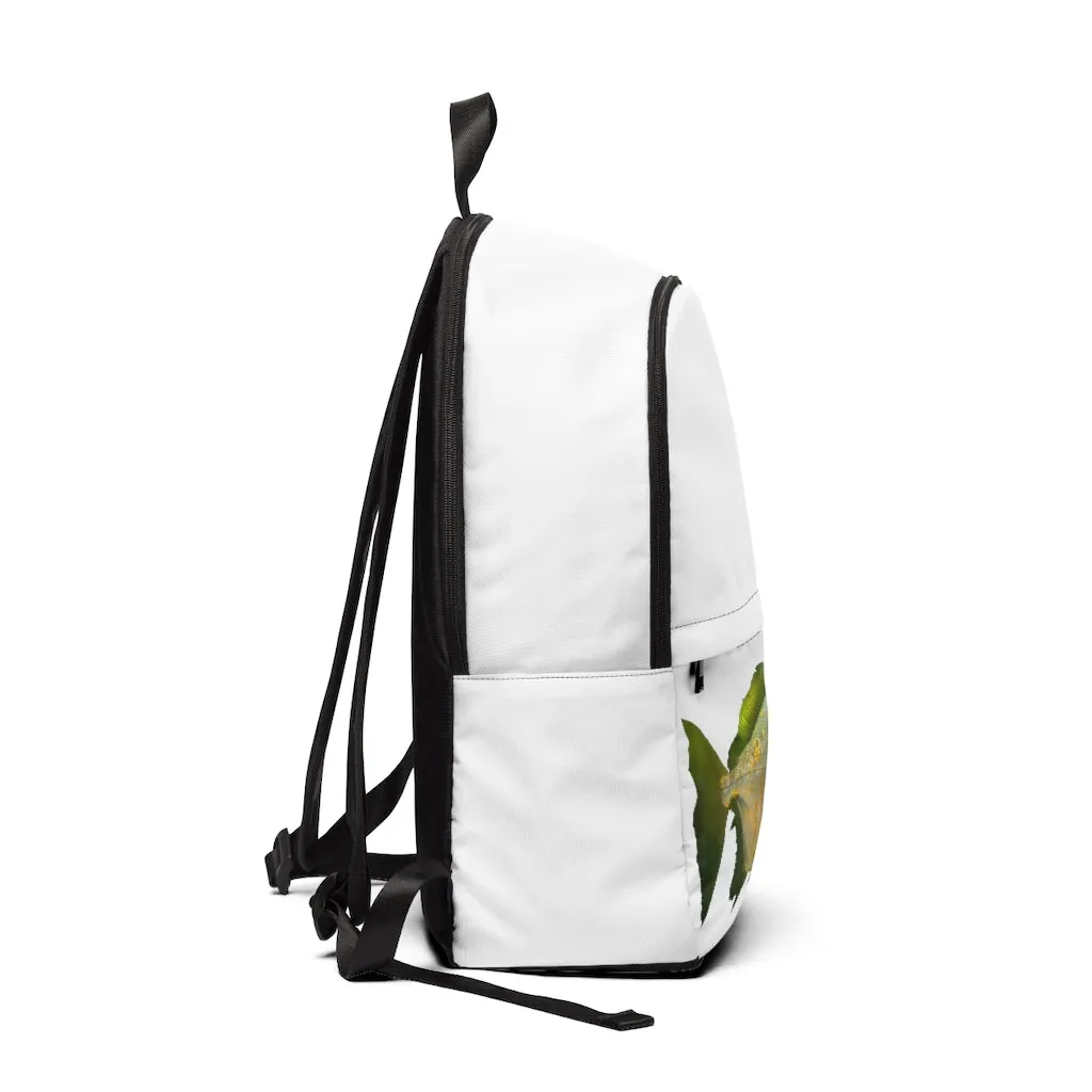 Green Fish with Specs Unisex Fabric Backpack