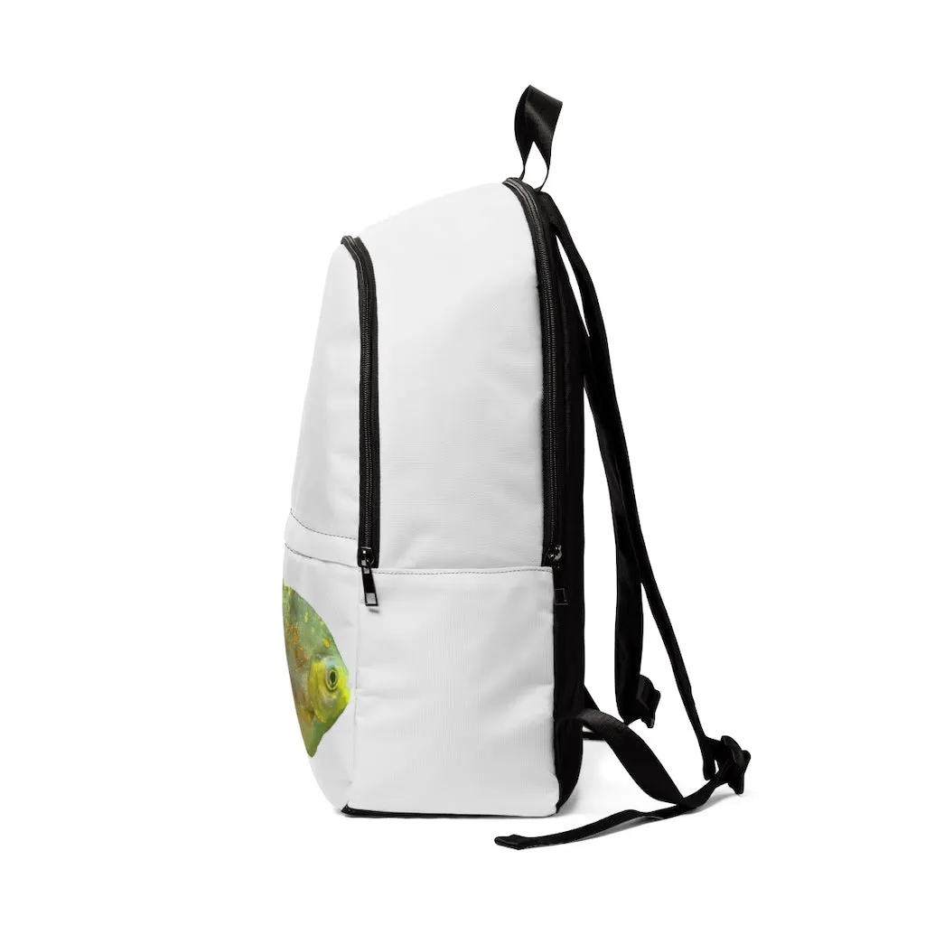 Green Fish with Specs Unisex Fabric Backpack