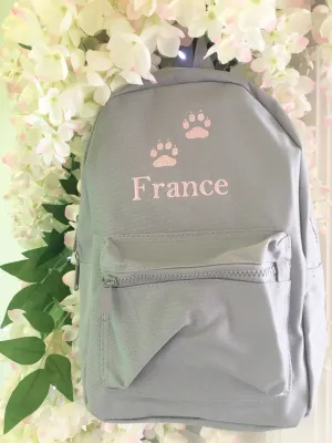 Grey Personalised backpacks