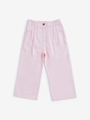 HOP Kids Light Pink Pleated Wide-Leg Pants