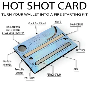 Hot Shot Fire Card Gen2: Survival Knife with Fire Starter Card