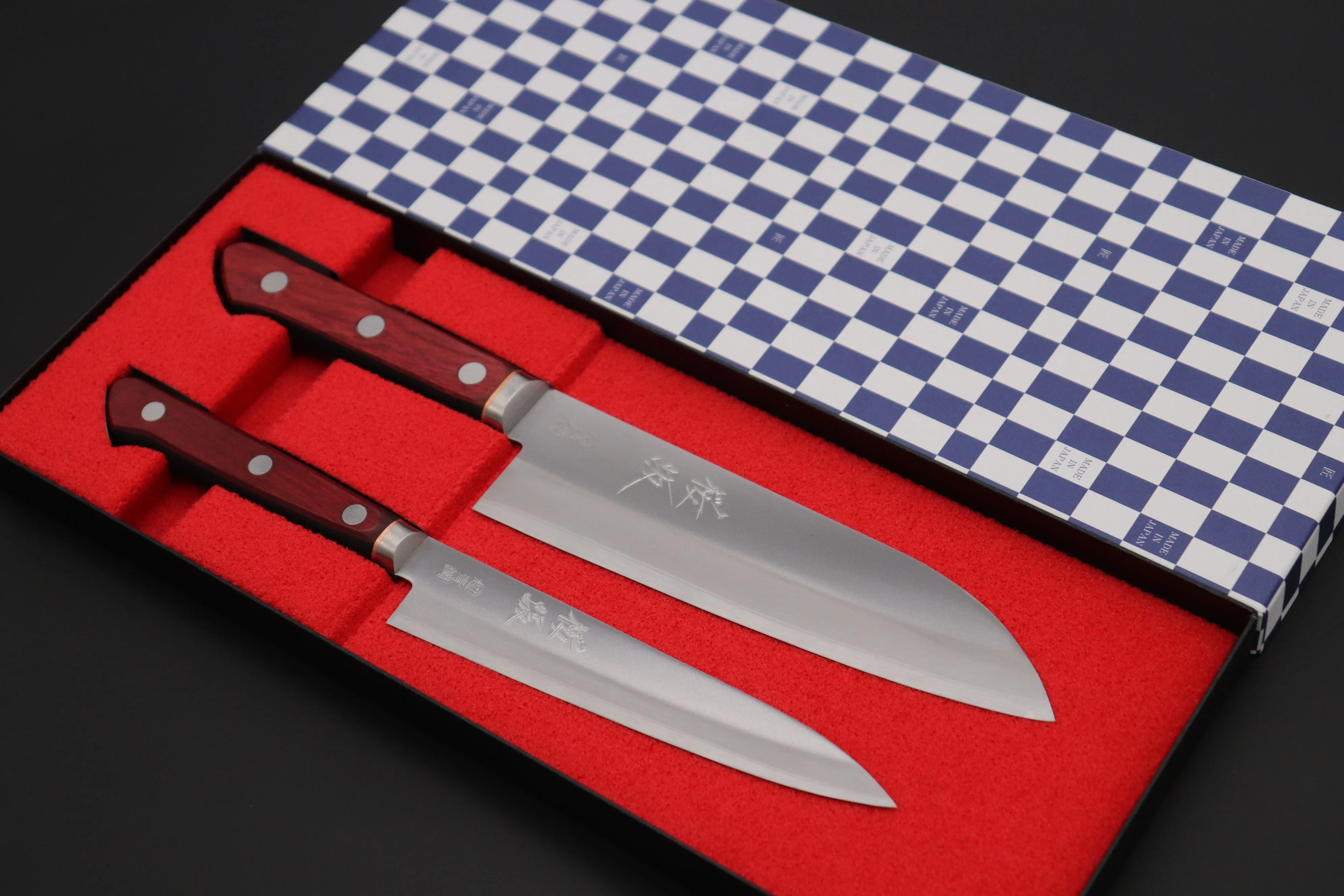 JCK Natures SAKURA ROAD Aogami Super Series  Petty & Santoku (SAKURA-2Pcs Knife Set)