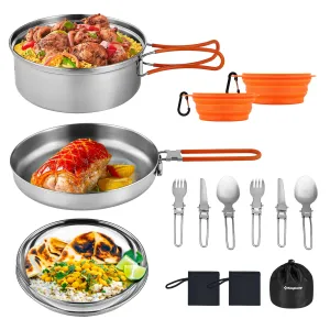 KingCamp ADVENTURER Stainless Steel 2-3 Person Cookware Mess Kit