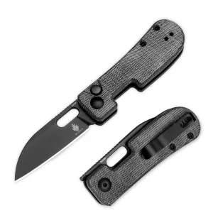 Kizer Banish 154CM Blade Button Lock Micarta Handle V2676C1 (2.30 Black)