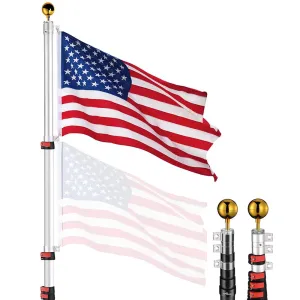 LAGarden 30' American Aluminum Telescopic Flag Pole