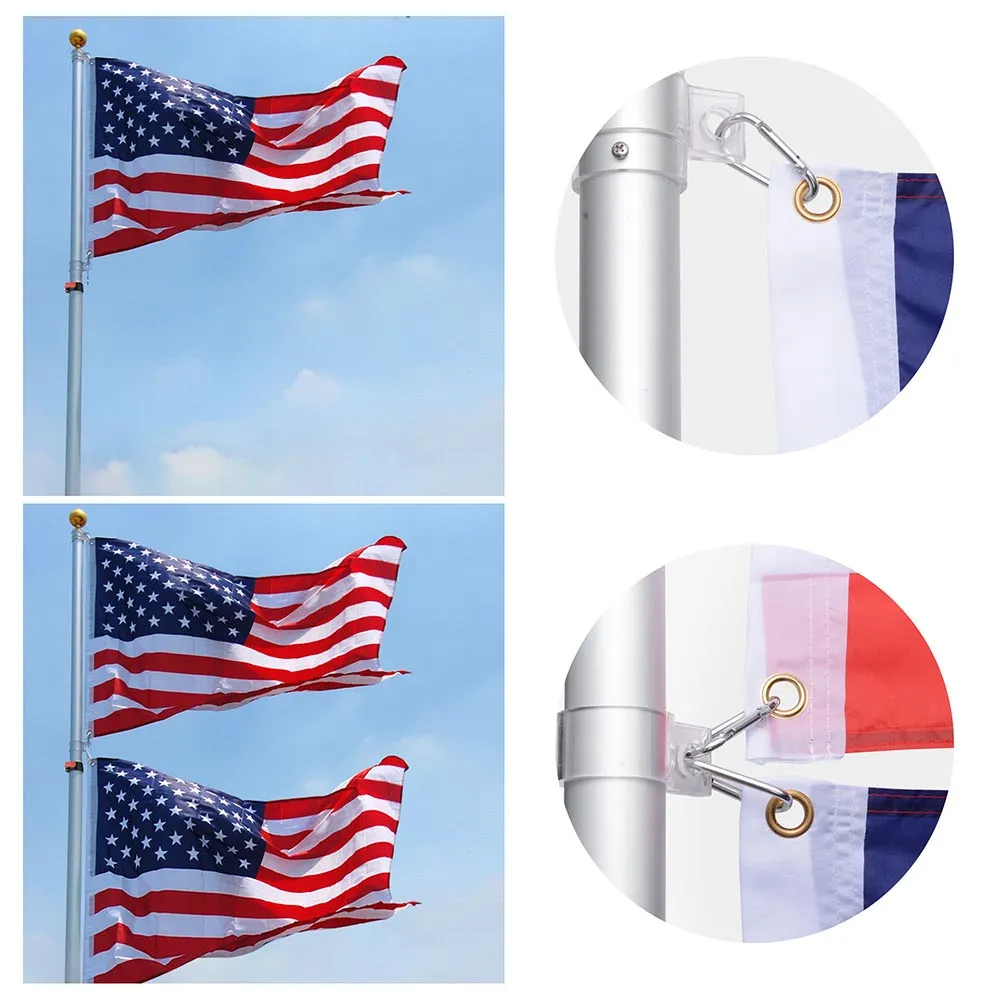 LAGarden 30' American Aluminum Telescopic Flag Pole