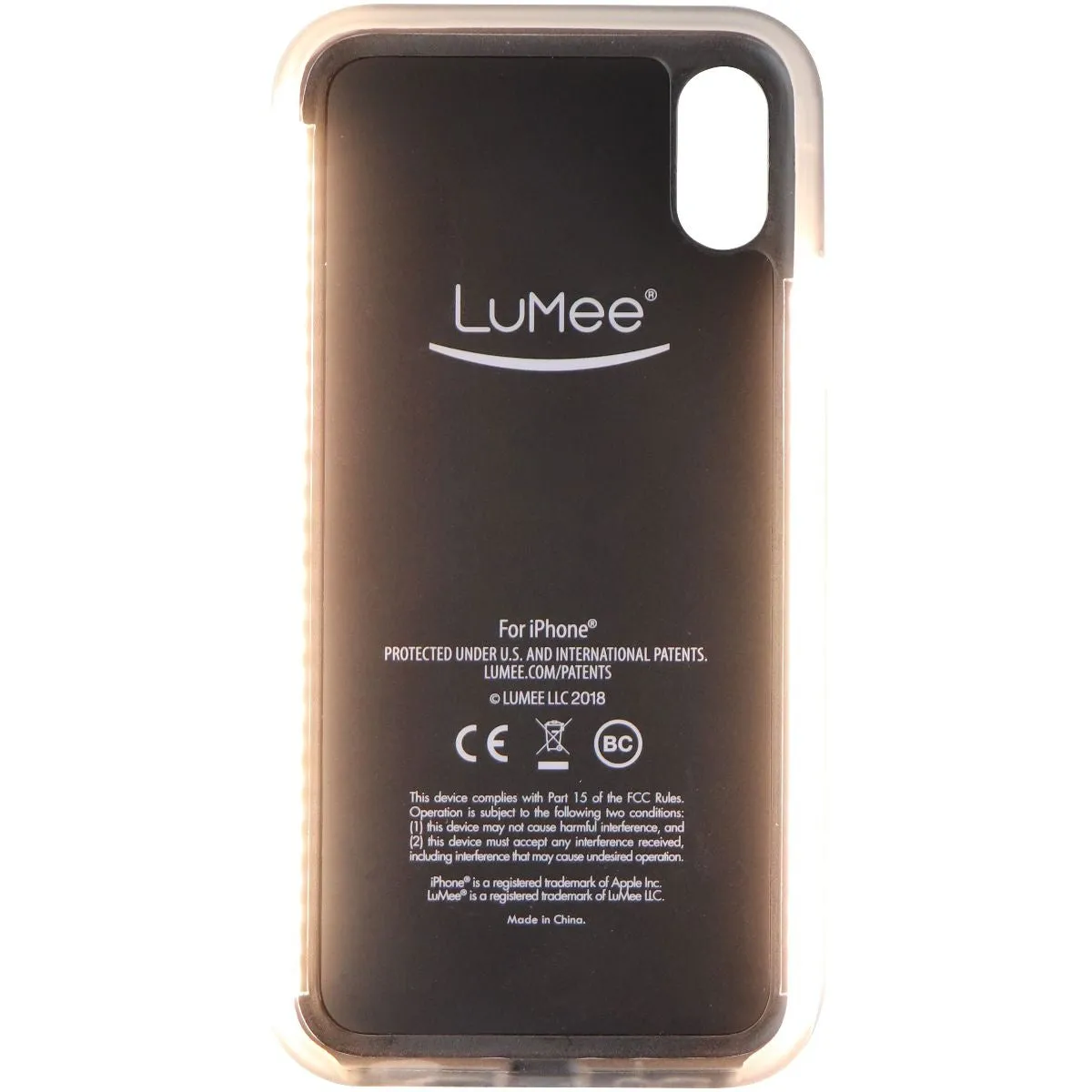 LuMee Duo Selfie LED Case for iPhone Xs / iPhone X - White Marble