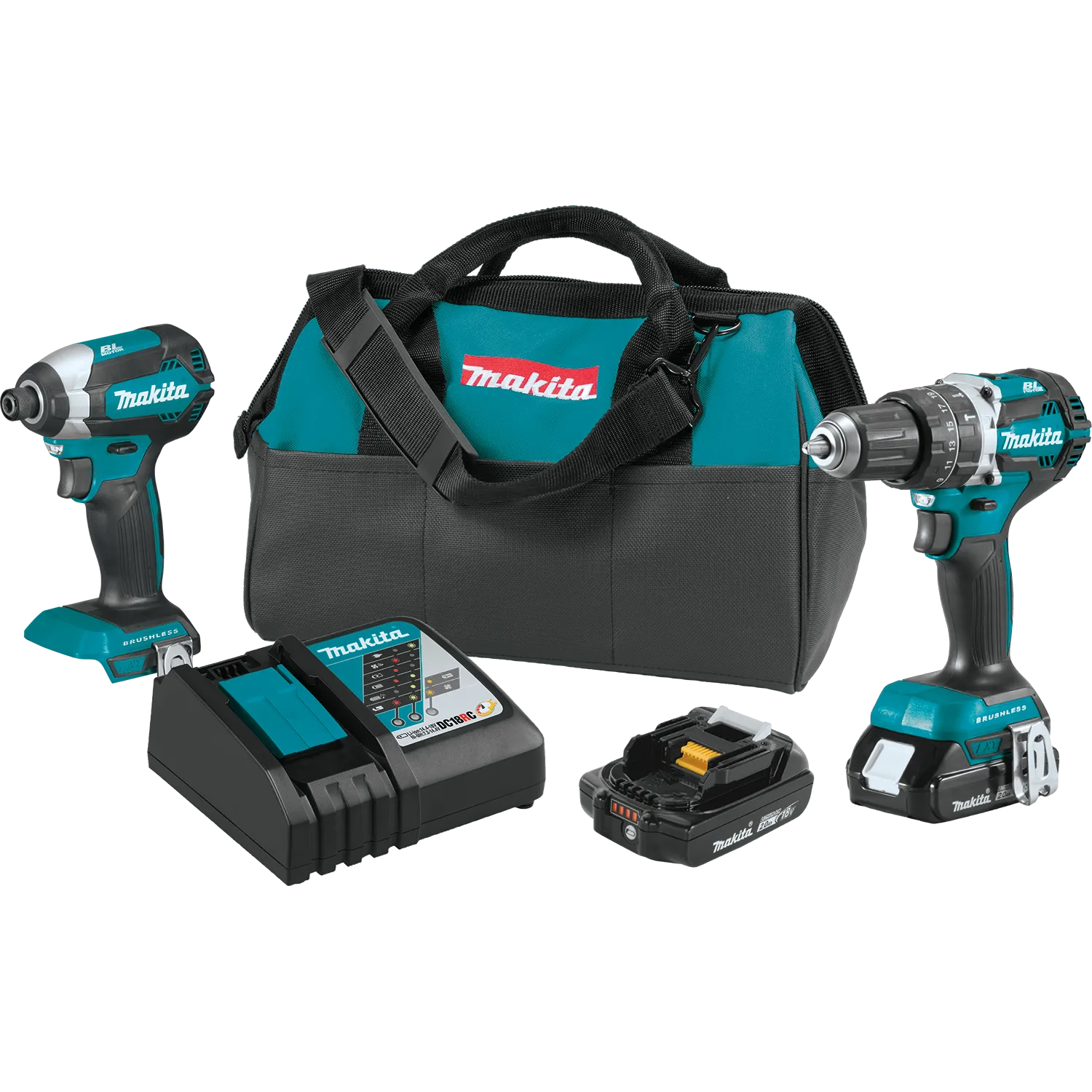 Makita XT269R 18 Volt LXT 2-Tool Compact Brushless Cordless Combo Kit