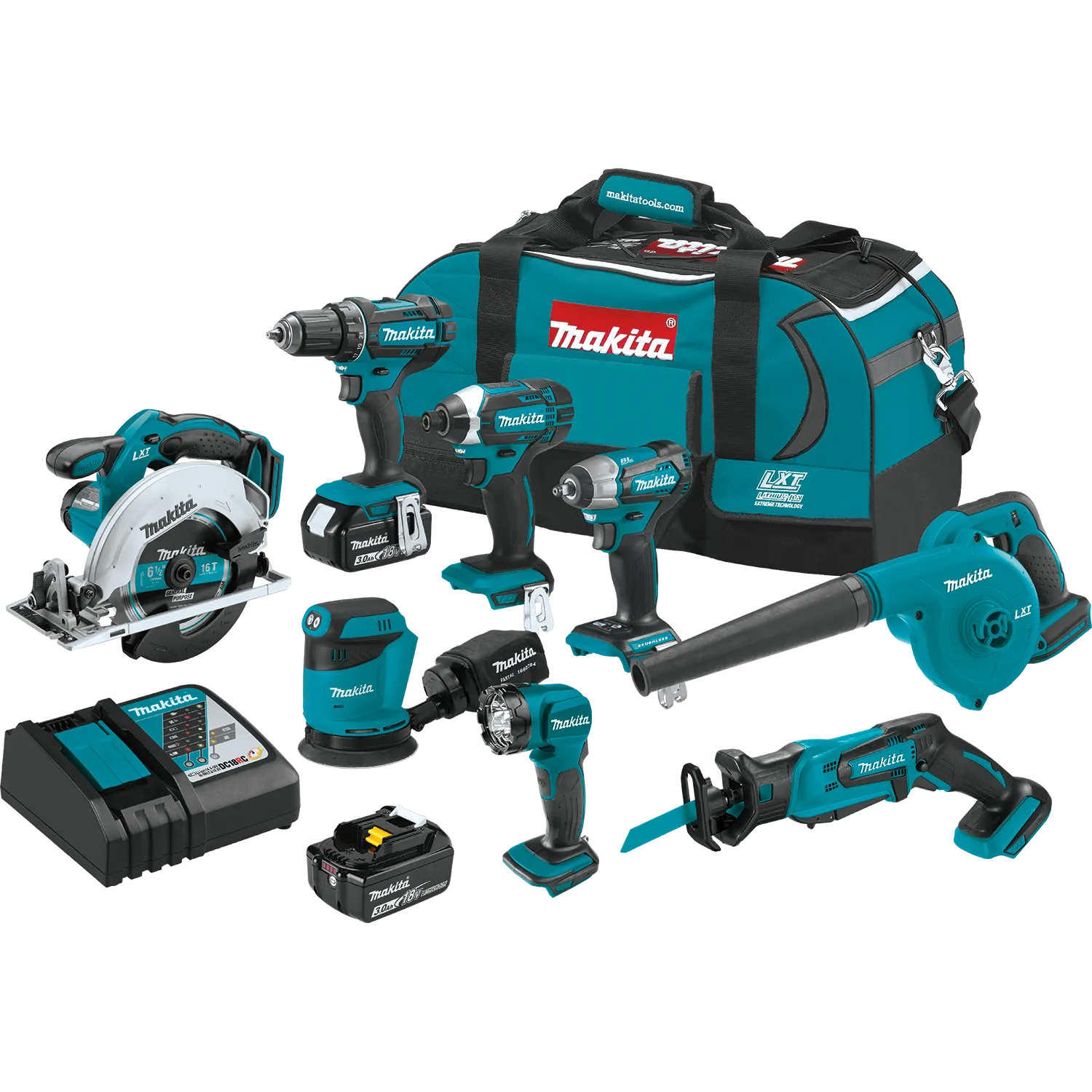 Makita XT801X1 18V LXT Lithium-Ion Cordless 8_Pc Combo Kit