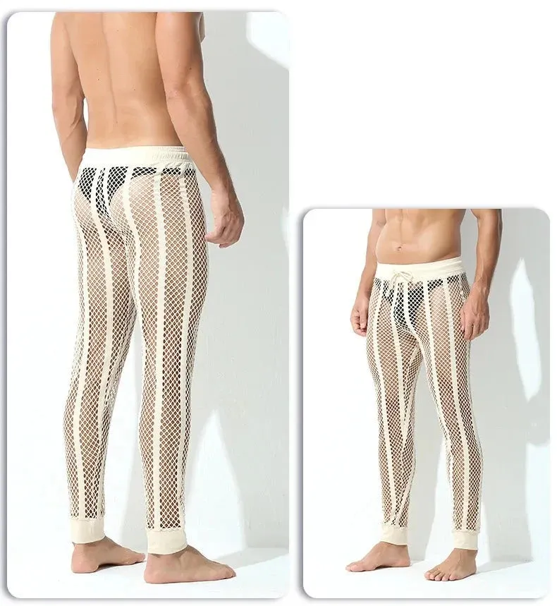 Men's Breathable Mesh Ankle-Tied Lounge-Pants