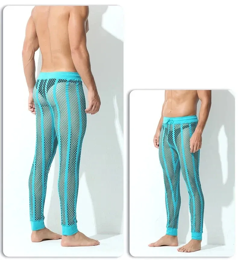 Men's Breathable Mesh Ankle-Tied Lounge-Pants