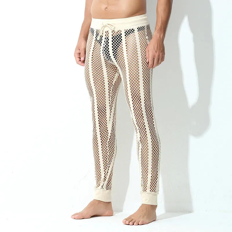 Men's Breathable Mesh Ankle-Tied Lounge-Pants