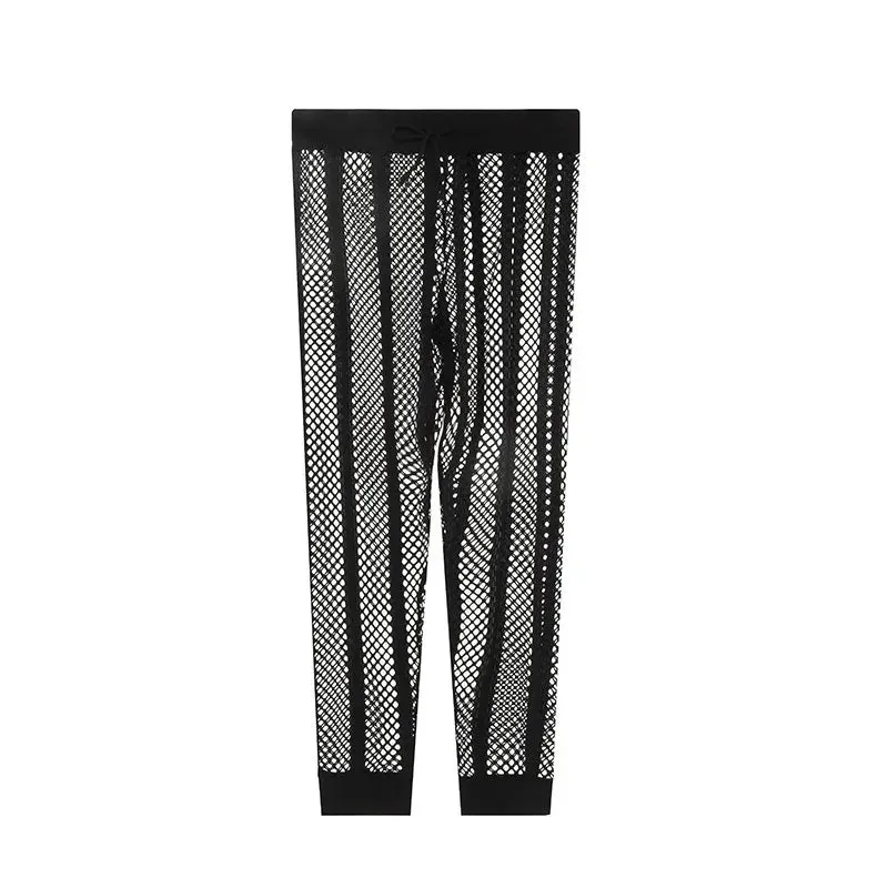 Men's Breathable Mesh Ankle-Tied Lounge-Pants