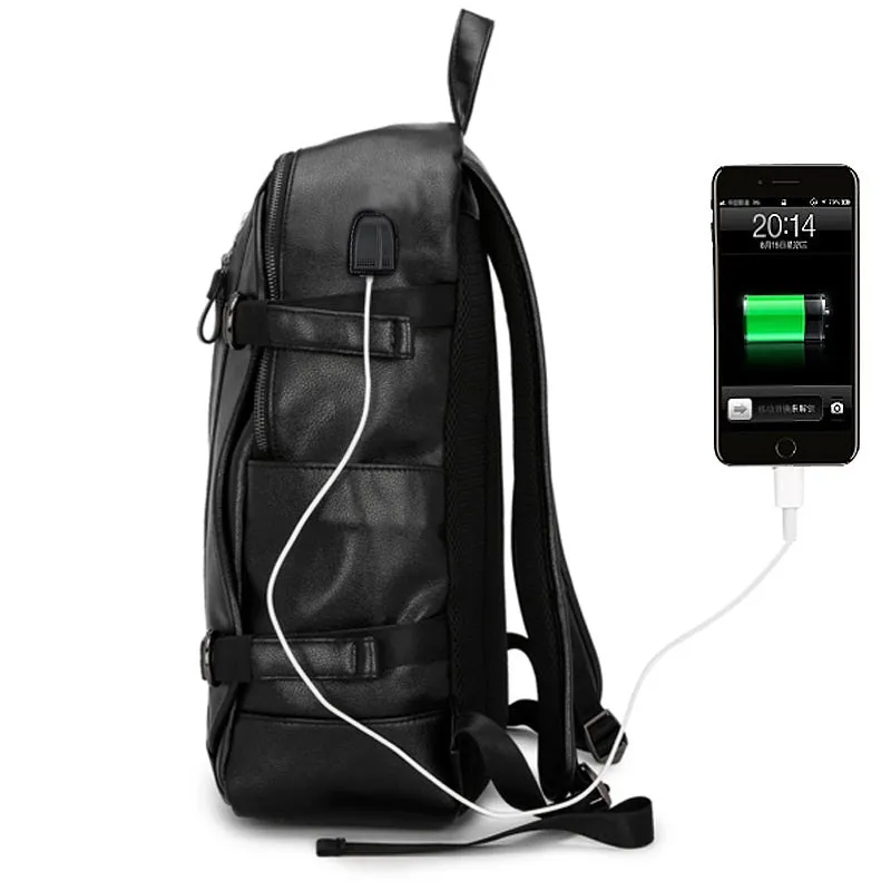 Men‘s External USB Charge Waterproof Backpack