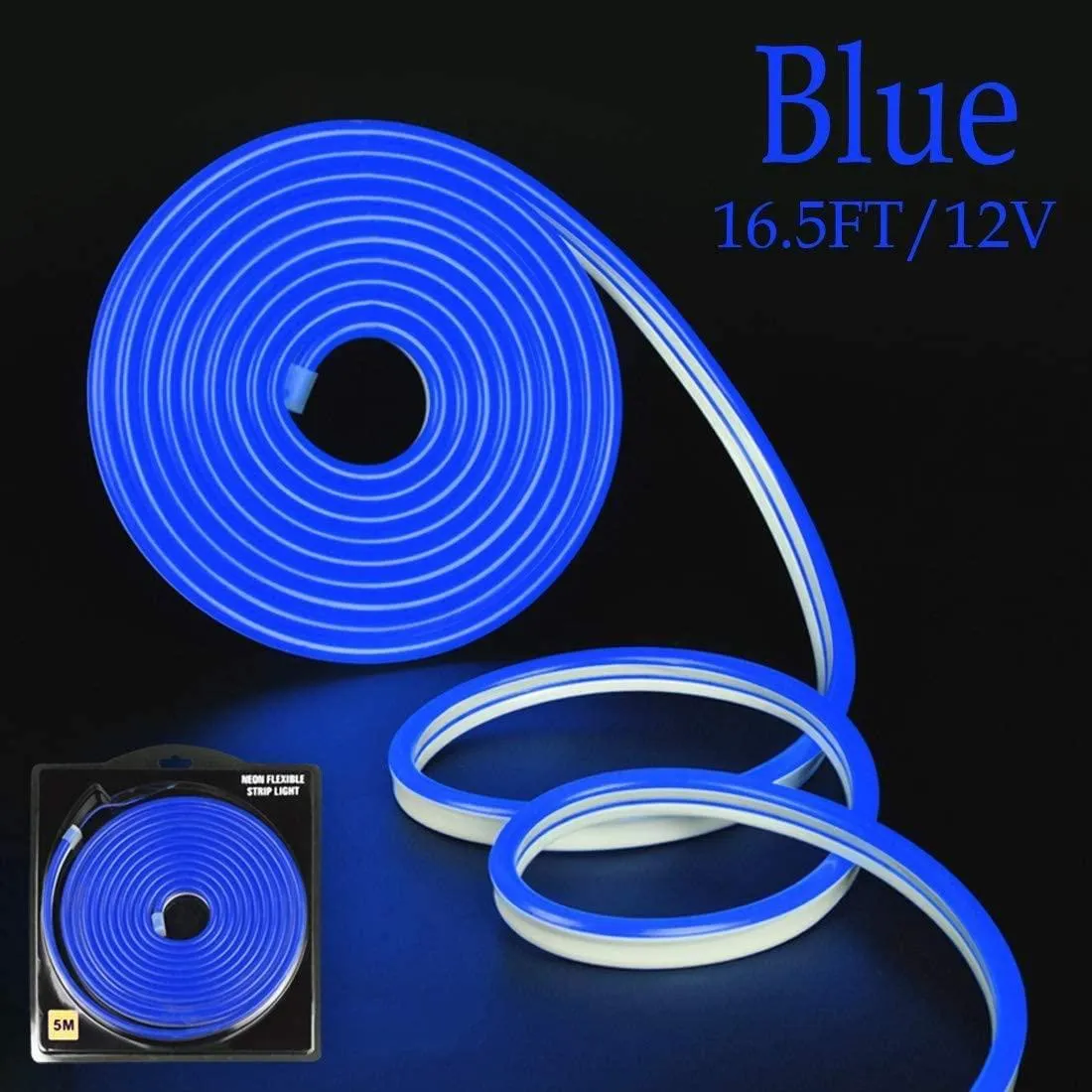 Mini Blue LED Neon Flex 6x12mm 12V 120LEDs/m IP65 Waterproof 2.5cm Kit