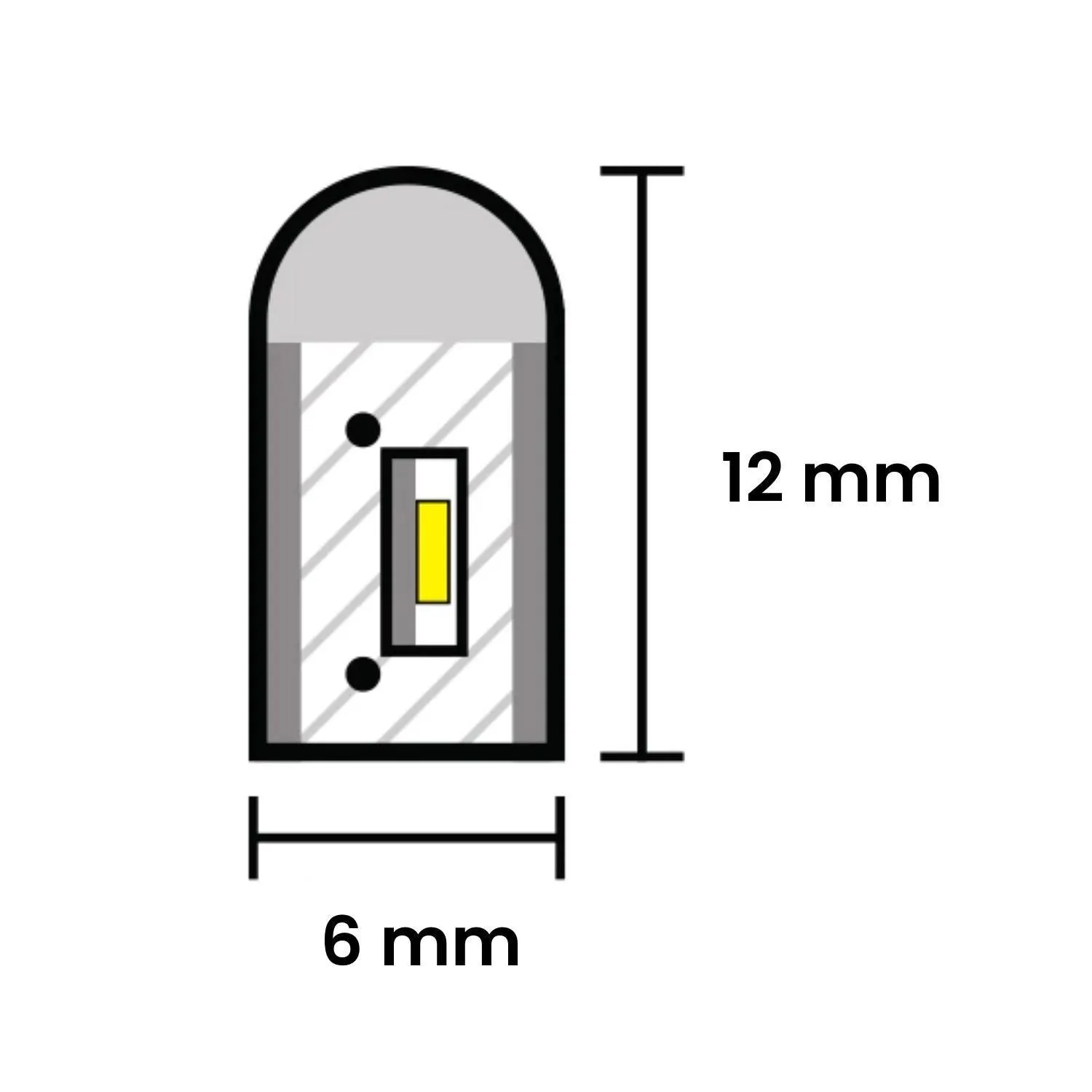 Mini Cool White Neon Flex 6000K 12V 6x12mm IP65 Waterproof 1cm Cut