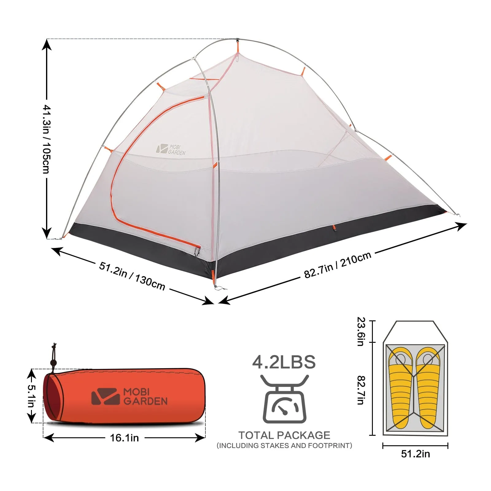 MOBI GARDEN Light Knight Ultralight Hiking Tent