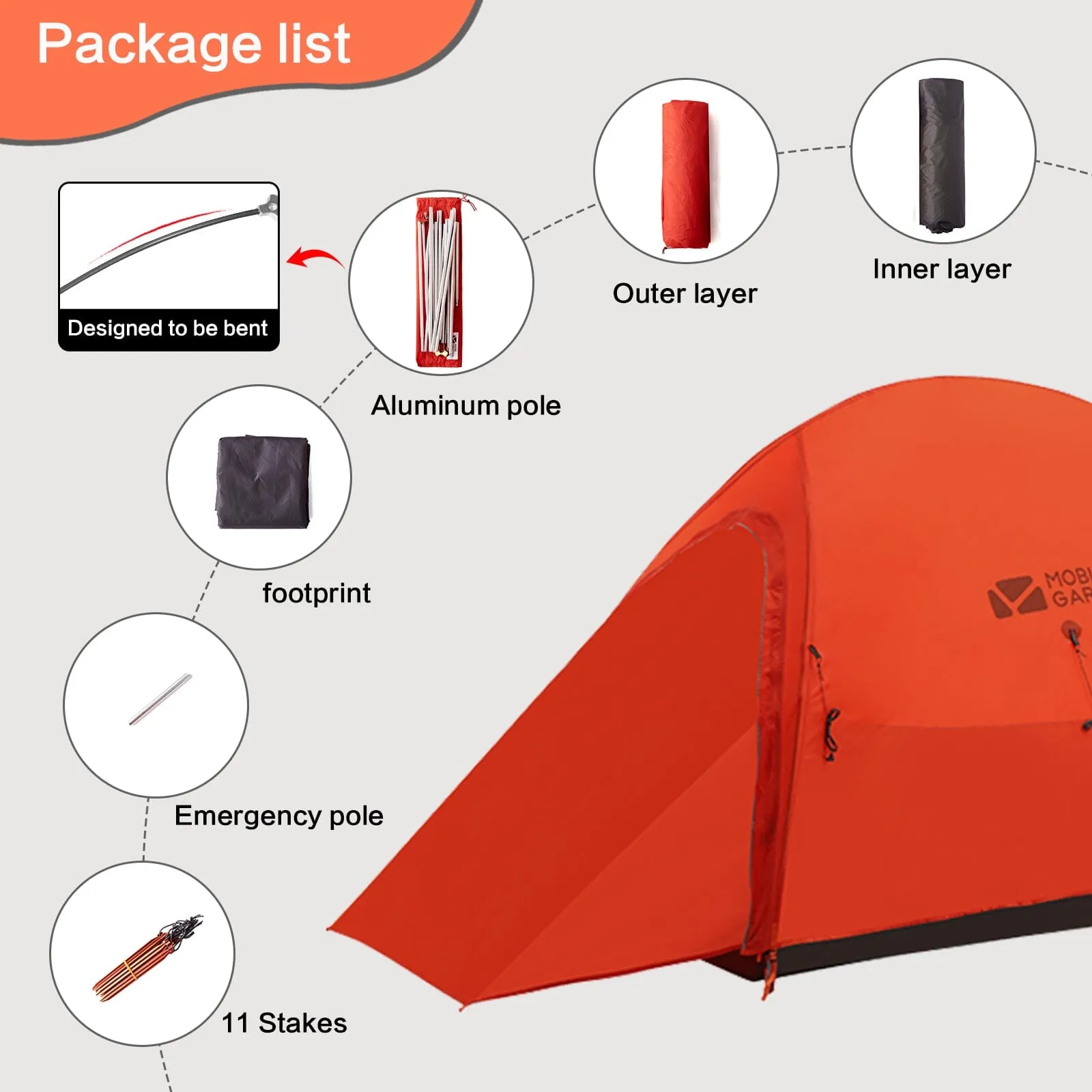 MOBI GARDEN Light Knight Ultralight Hiking Tent