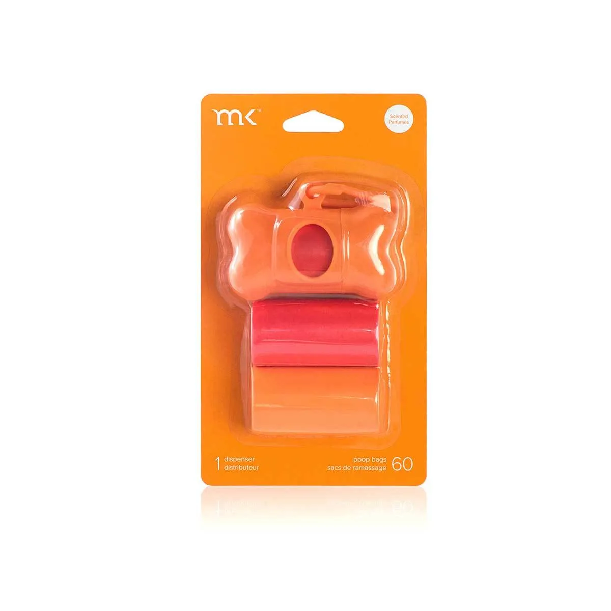 Modern Kanine Dispenser and Waste Bags - Orange & Coral