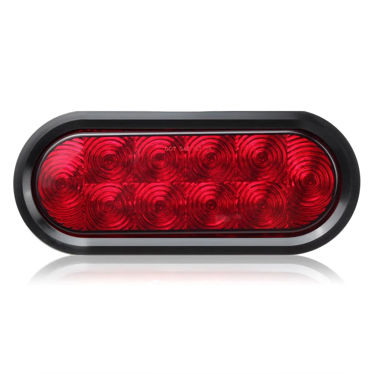 Partsam 12v LED Truck Trailer Light Kit Waterproof,2x 6inch Oval Red Stop Turn Tail Brake Lights 14.17inch Red 3 Light 9 LED Stainless Steel ID Light Bar (2xRed 2xAmber) 2inch Round 4 LED Side Marker Lamps