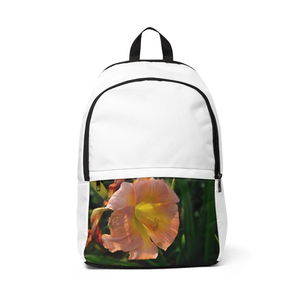 Peach Flower Unisex Fabric Backpack