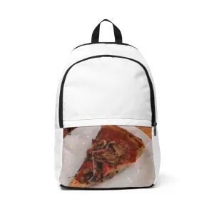 Pizza on Plate Unisex Fabric Backpack