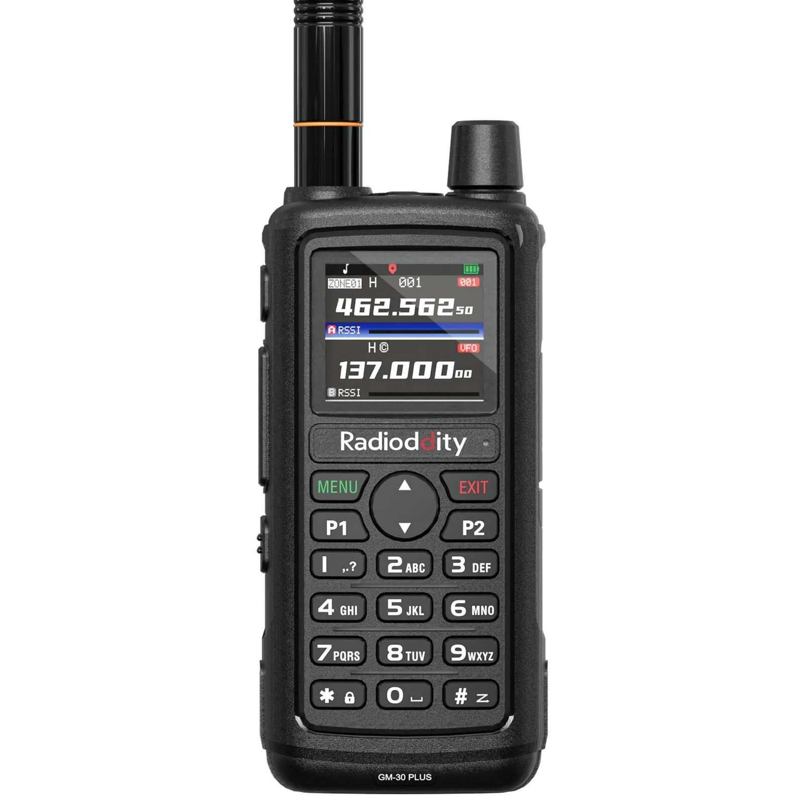 Radioddity GM-30 Plus GMRS Radio | 5W | 1000 Channels| GMRS Repeater | NOAA/UHF/VHF/Airband Scanner |  GPS Tracking | 2500mAh Battery | USB-C Charging