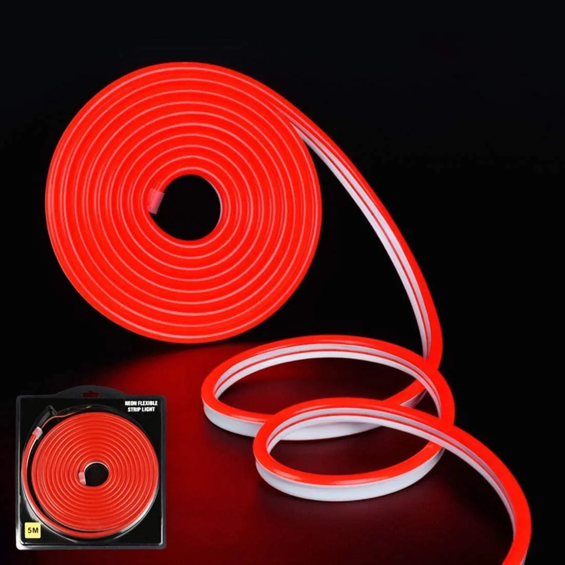 Red Neon Flex 12V 6x12mm 120LEDs/m IP65 Waterproof 2.5cm Cut