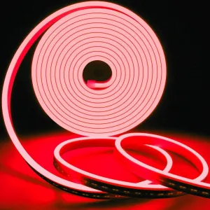 Red Neon Flex 12V 6x12mm 120LEDs/m IP65 Waterproof 2.5cm Cut