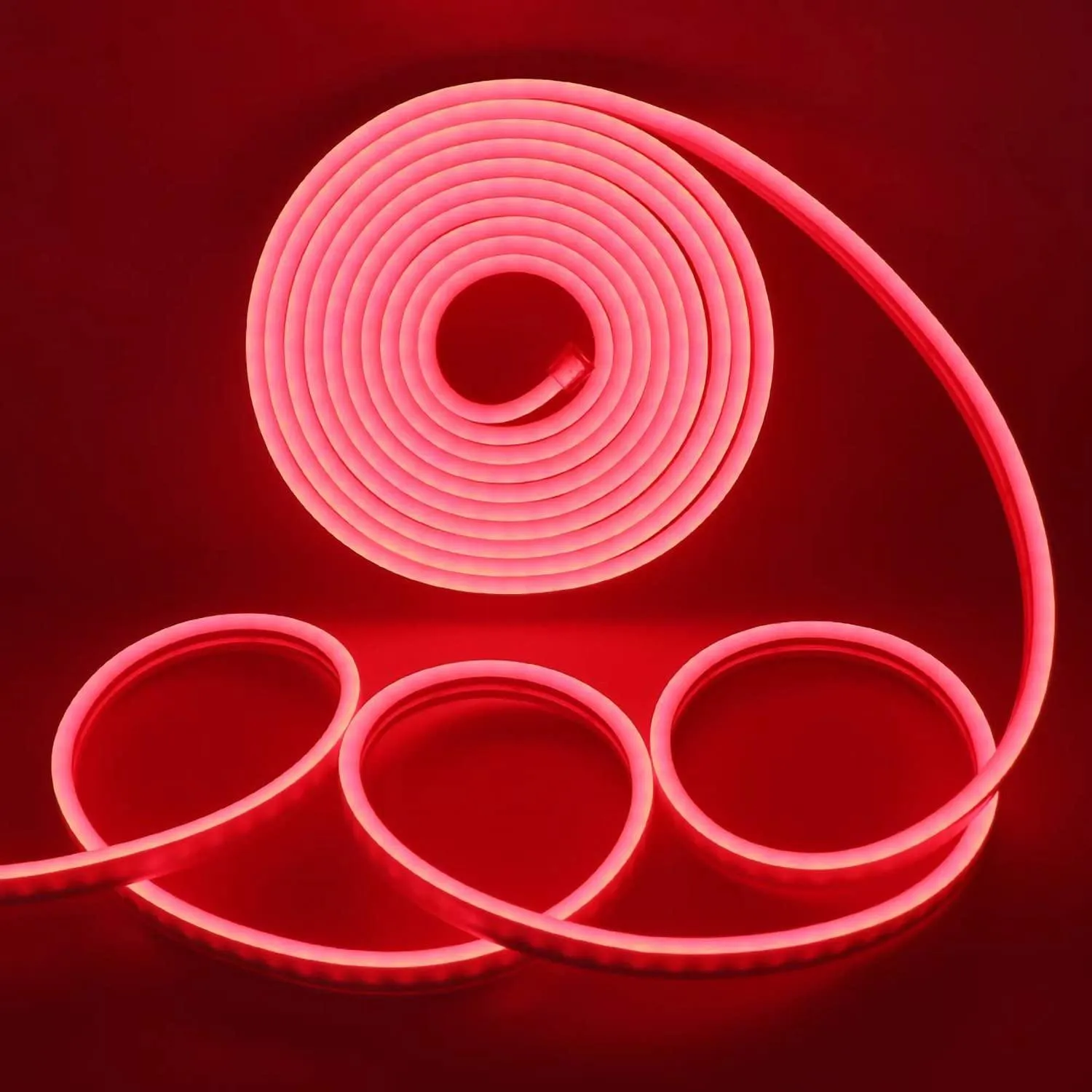 Red Neon Flex 12V 6x12mm 120LEDs/m IP65 Waterproof 2.5cm Cut