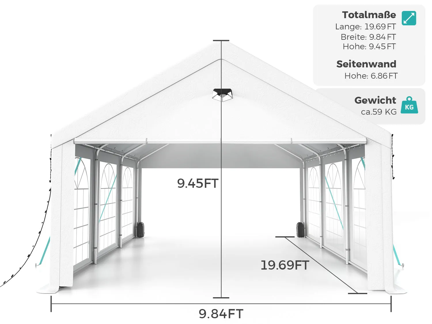 SANNWSG Party Tents, Big Canopy Tent for Party, Heavy Duty Tents for Parties, White Wedding Tent, Laege Tents for Outdoor Events, Outdoor Tent for Backyard Party