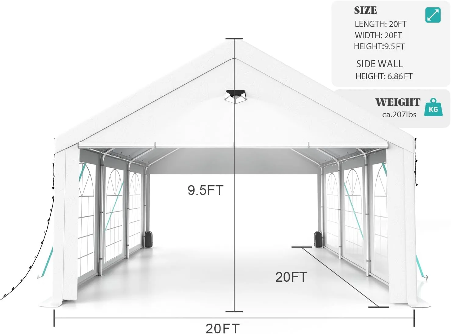 SANNWSG Party Tents, Big Canopy Tent for Party, Heavy Duty Tents for Parties, White Wedding Tent, Laege Tents for Outdoor Events, Outdoor Tent for Backyard Party