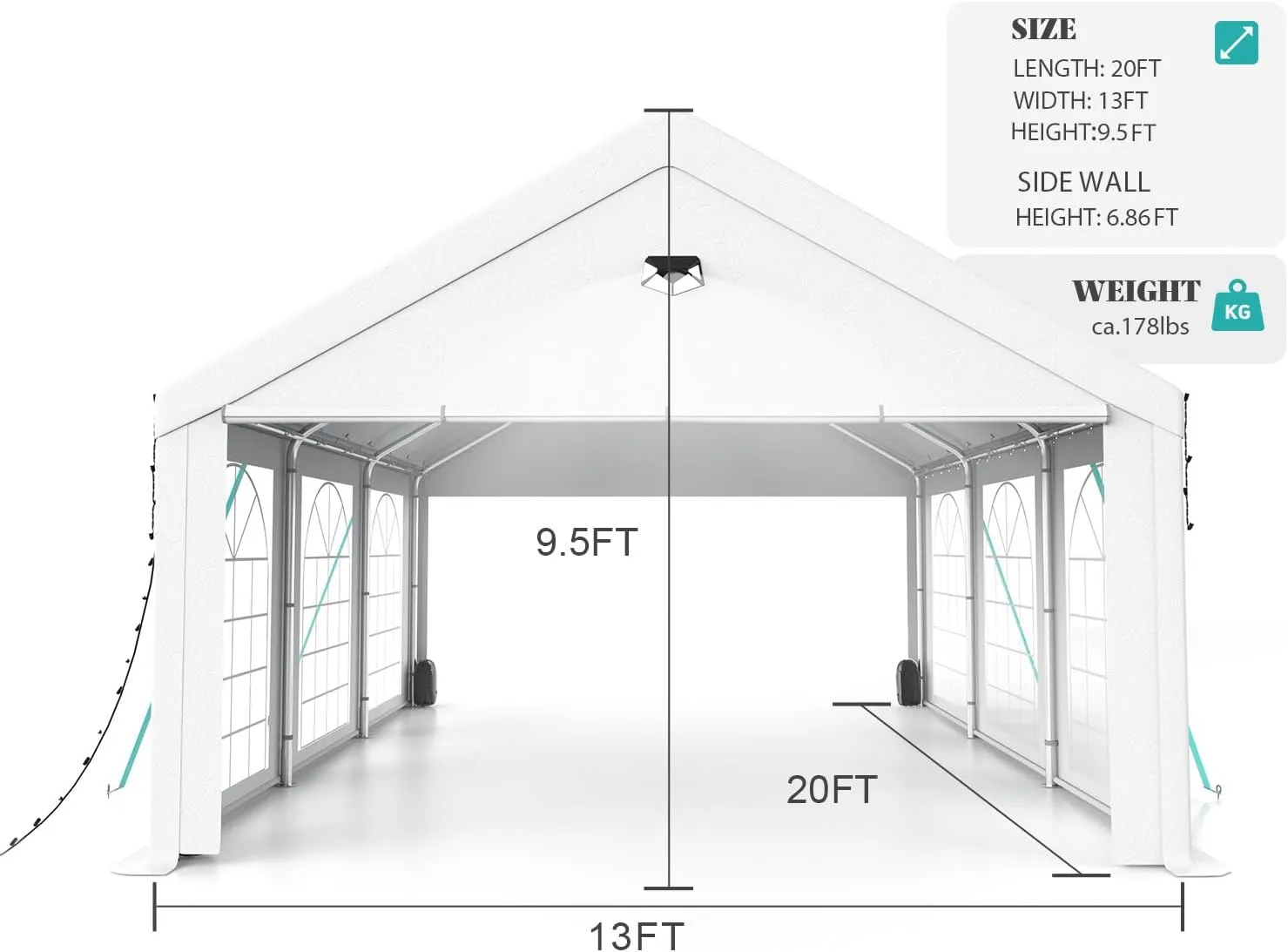 SANNWSG Party Tents, Big Canopy Tent for Party, Heavy Duty Tents for Parties, White Wedding Tent, Laege Tents for Outdoor Events, Outdoor Tent for Backyard Party