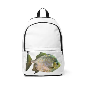 Silver Fish with Specs Unisex Fabric Backpack