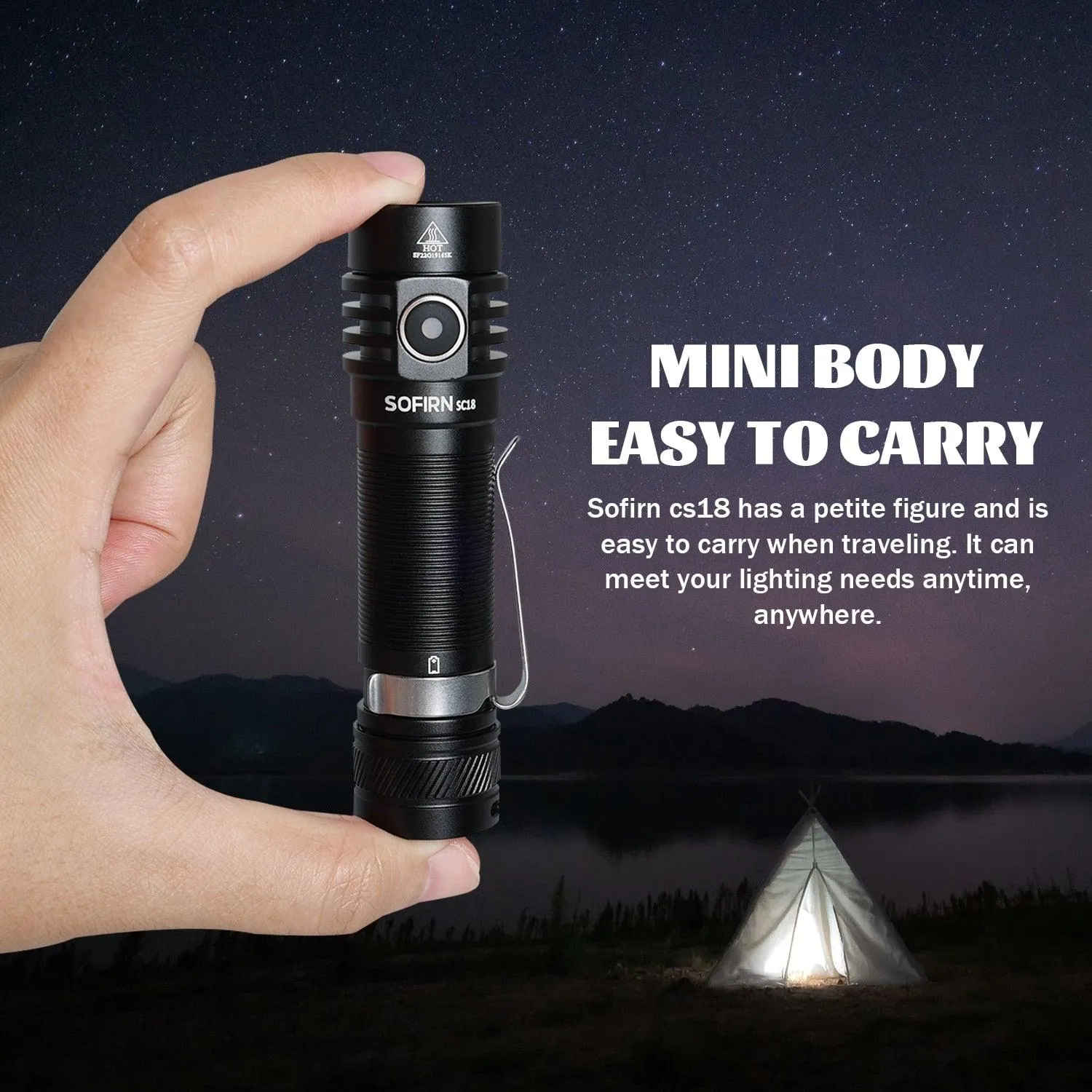 Sofirn SC18 LED Torch Rechargeable 1800lm Flashlight Super Bright